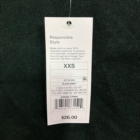 NWT Wild Fable Women's Black Hooded Cropped Sweater Shrug Long Sleeve - Picture 5 of 12